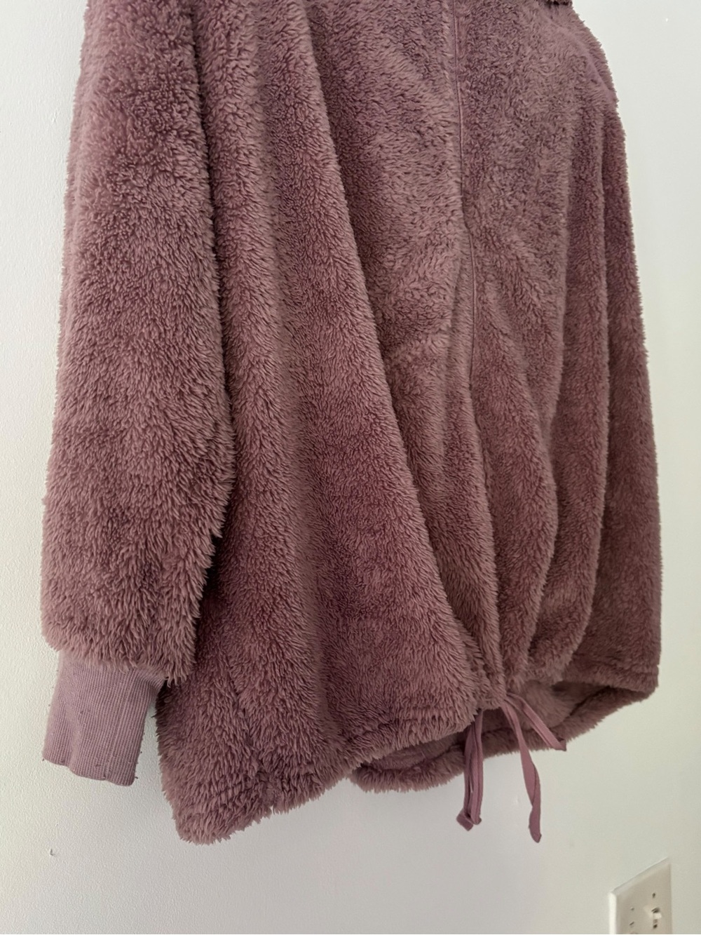Rebellious One Women's Plus 3X Mauve Pink Sherpa Teddy Full Zip Hooded Jacket - Picture 3 of 6